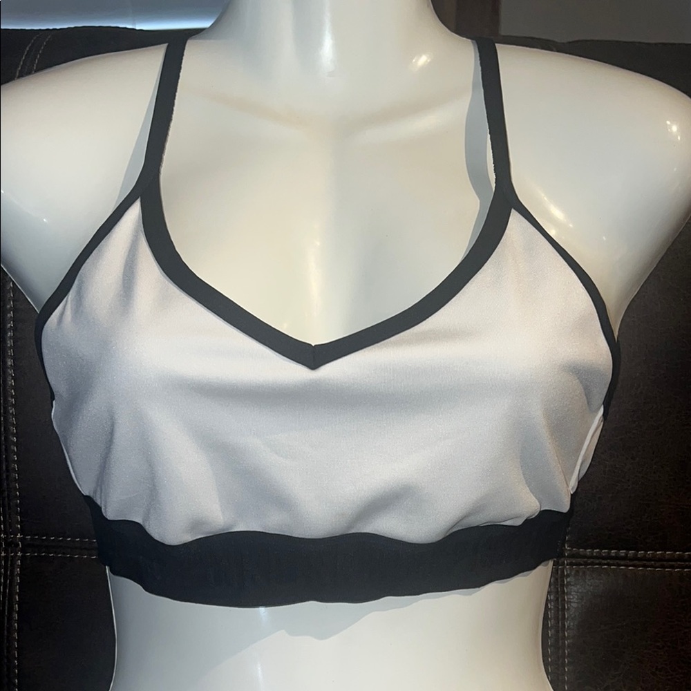 PINK Victoria's Secret Black and White Bra with Adjustable Straps
